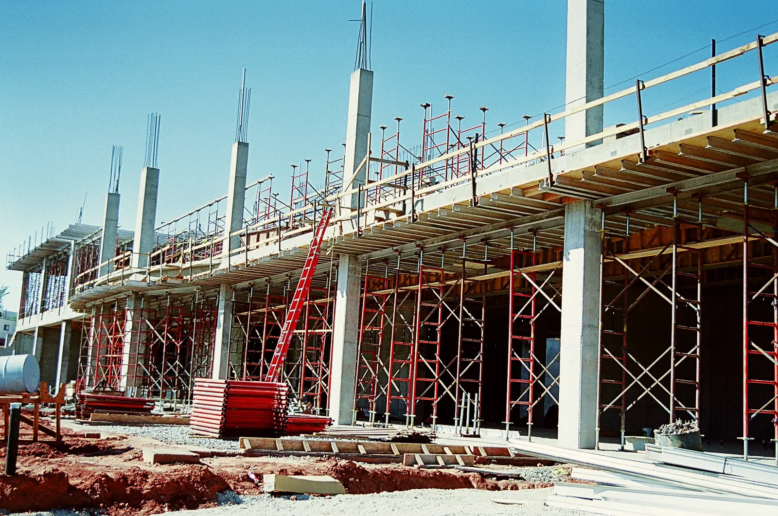 Commercial concrete jobsite overview